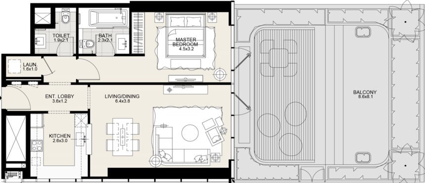 Floor Plans of RP Heights - 1 Bedroom Apartments