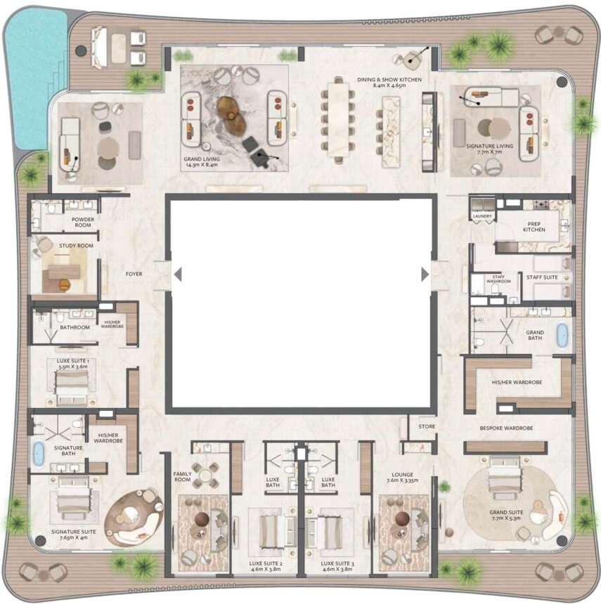 Floor Plans of Address Grand Downtown - 5 Bedrooms Apartments