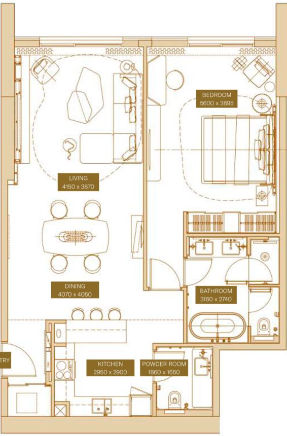 Планировки Sofitel Residences - 1 спальня Апартаменты